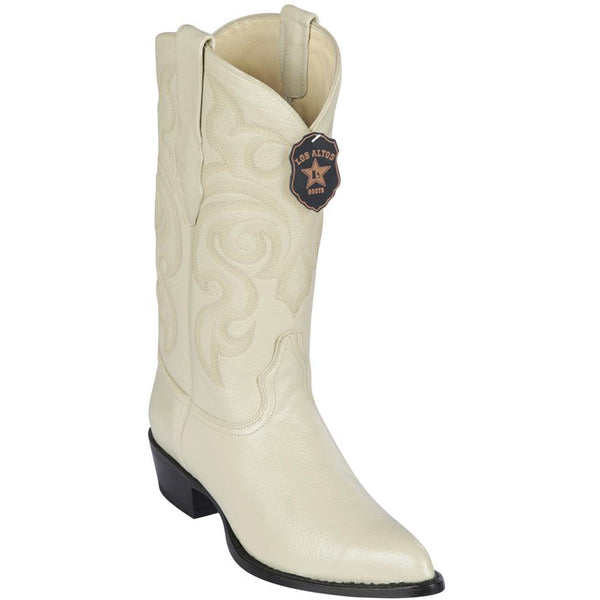 winter-white Los Altos Mens J-Toe Elk Cowboy Boots