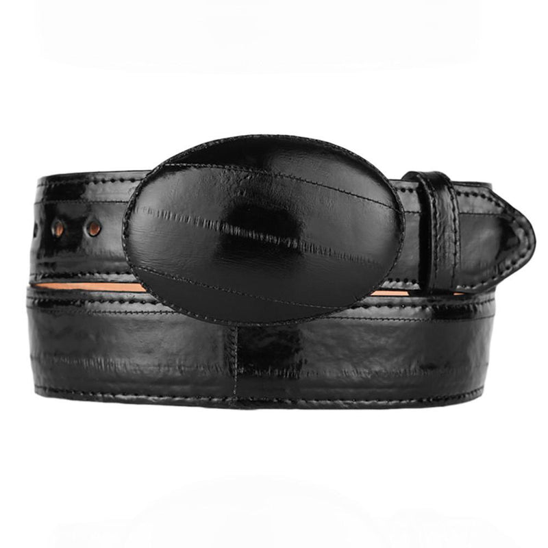 Black Eel Skin Belt