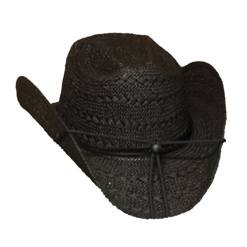 Black Cowgirl Straw Hat by Stone Hats