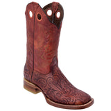 Cognac hand tooled boots
