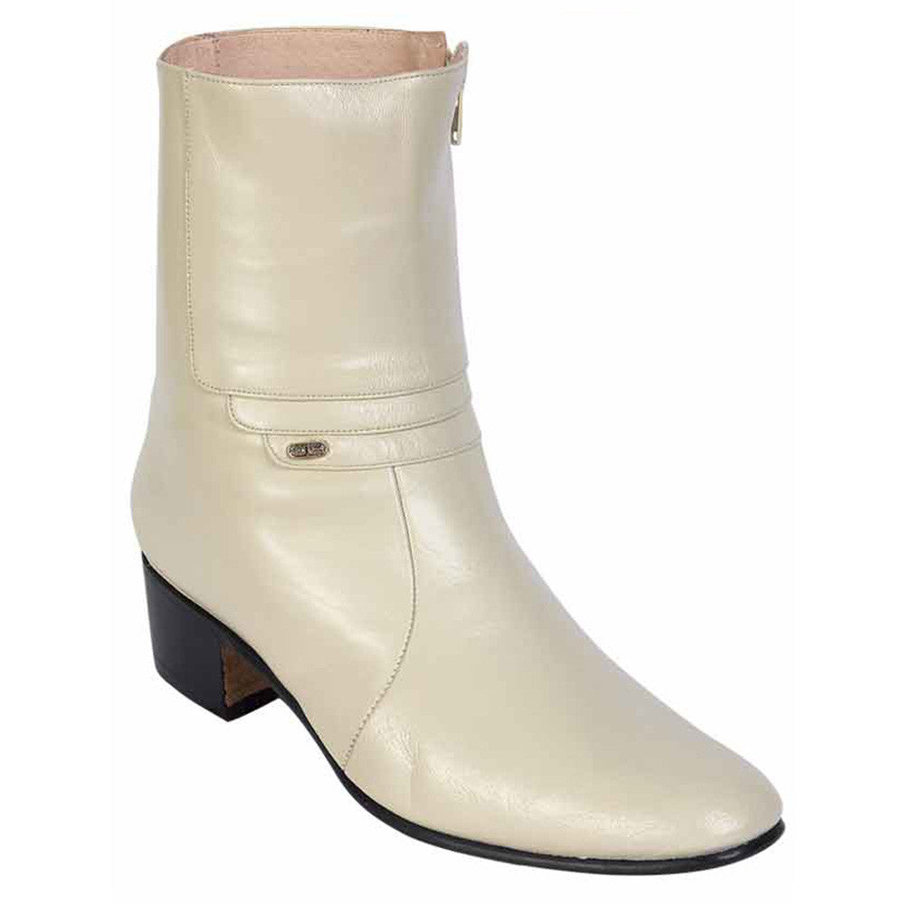 White mens heeled boots