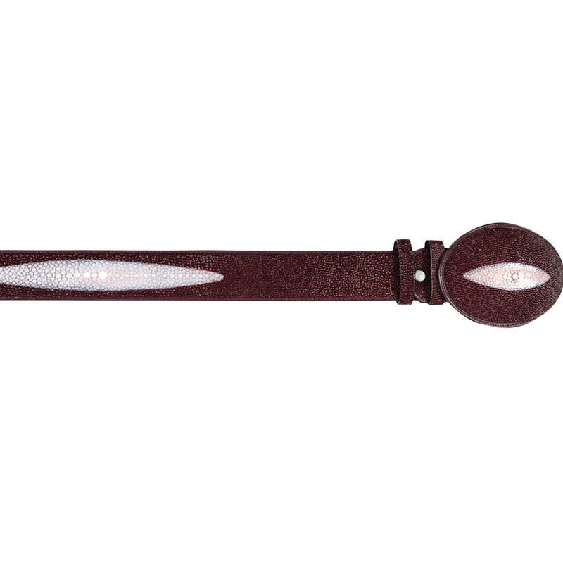 Altos Burgundy ~ Maroon ~ Wine Color All-Over Genuine Stingray Single Stone Finish Belt main image 0