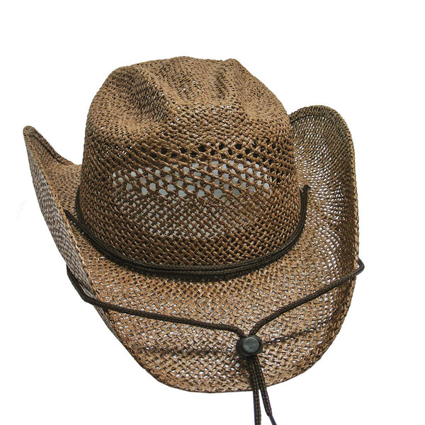 Brown Cowgirl Straw Hat by Stone Hats