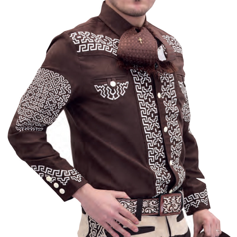 Image of Mens El Dorado Charro Long Sleeve Shirt Black color