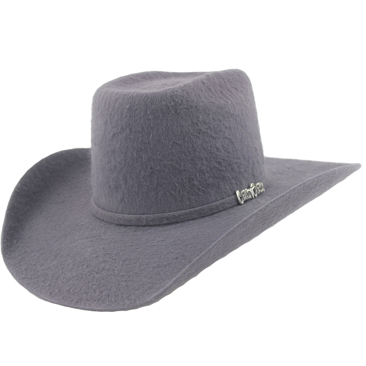 Cuernos Chuecos 10X Charcoal Grey Brick Crown Grizzly Felt Cowboy Hat