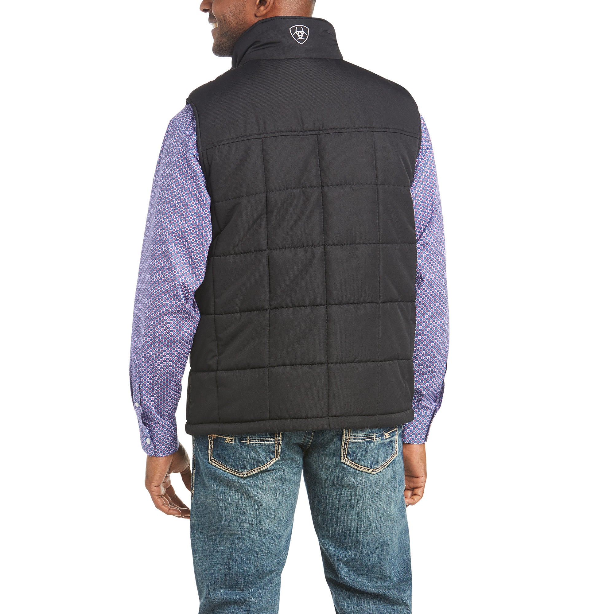 Image of Ariat Men's Crius Insulated Black Vest back. 