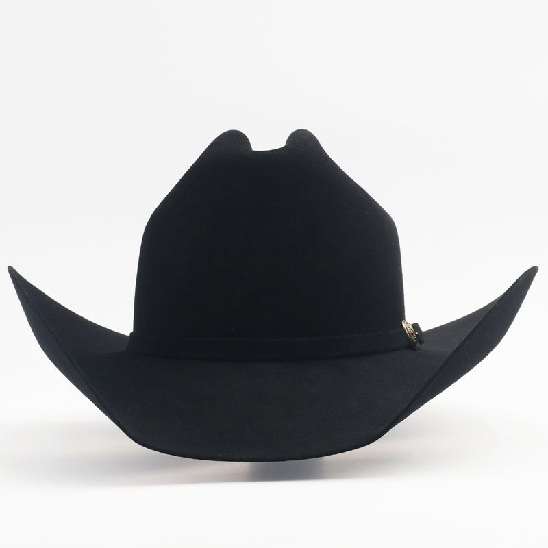 Front View of Abolengo 100x Americana Black Cowboy Hat