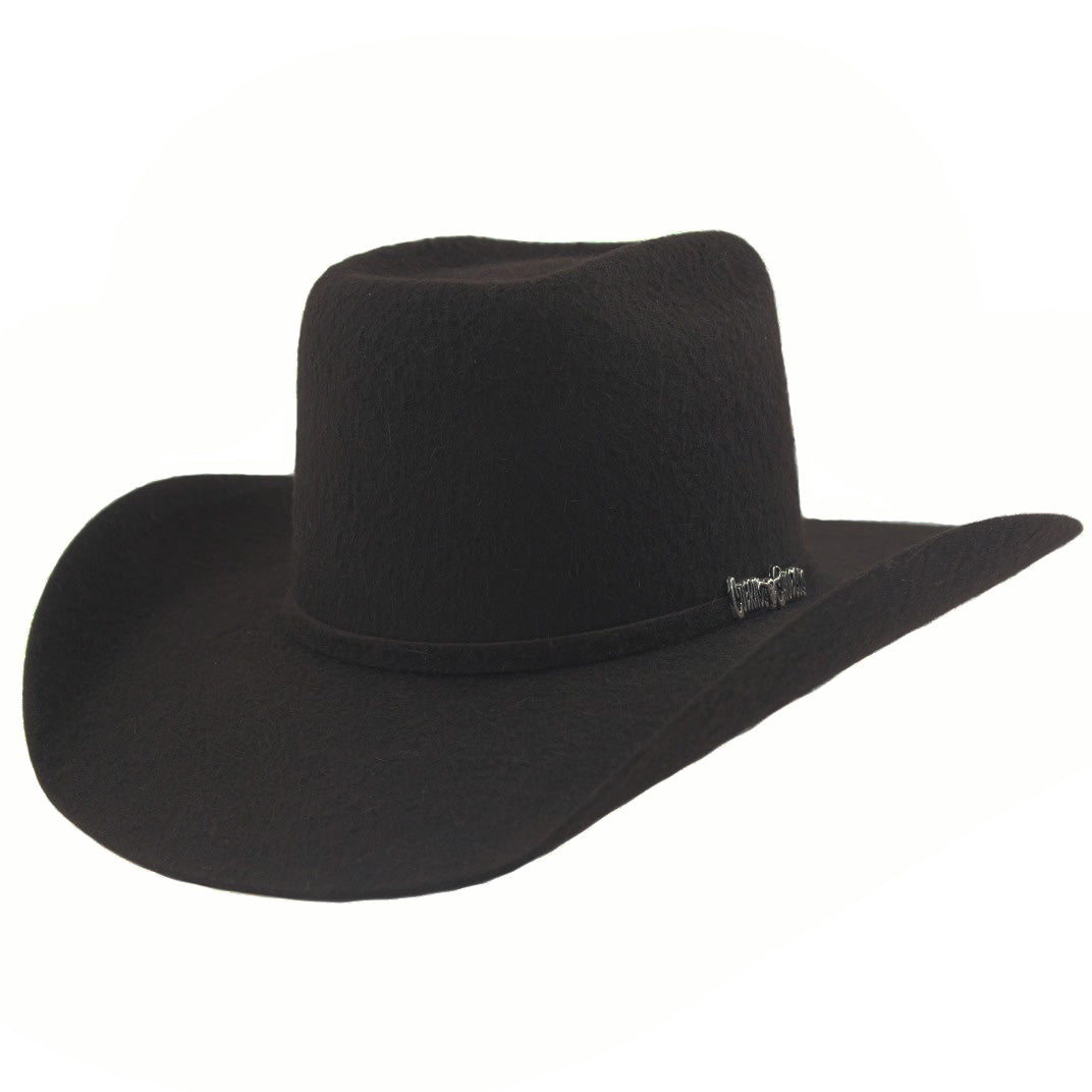 10x Grizzly Black Fur Felt Cowboy Hat