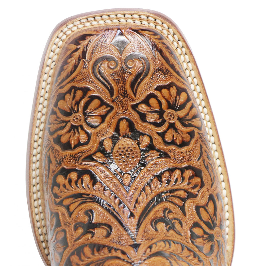 hand tooled boots square toe