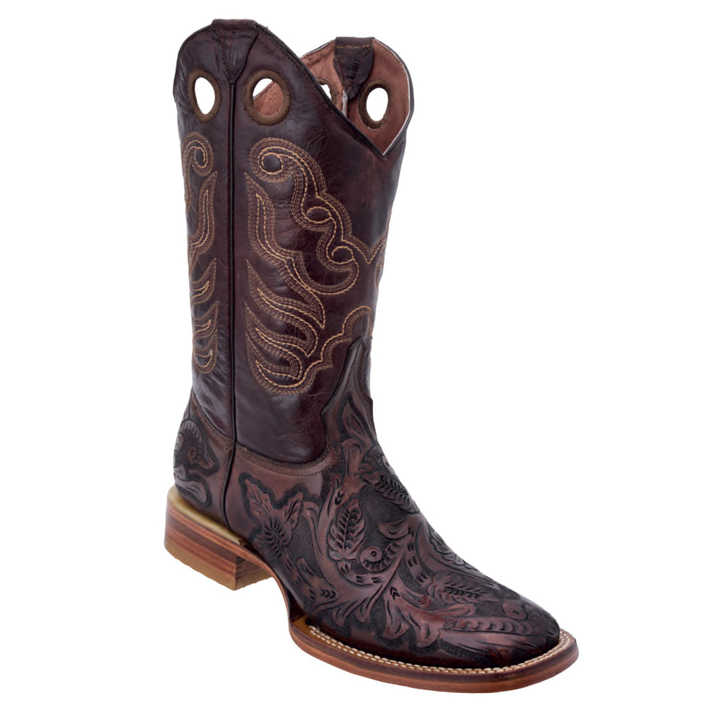 Mens Hand Tooled Boots Square Toe