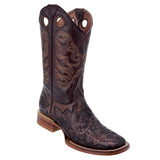 Brown hand tooled boots