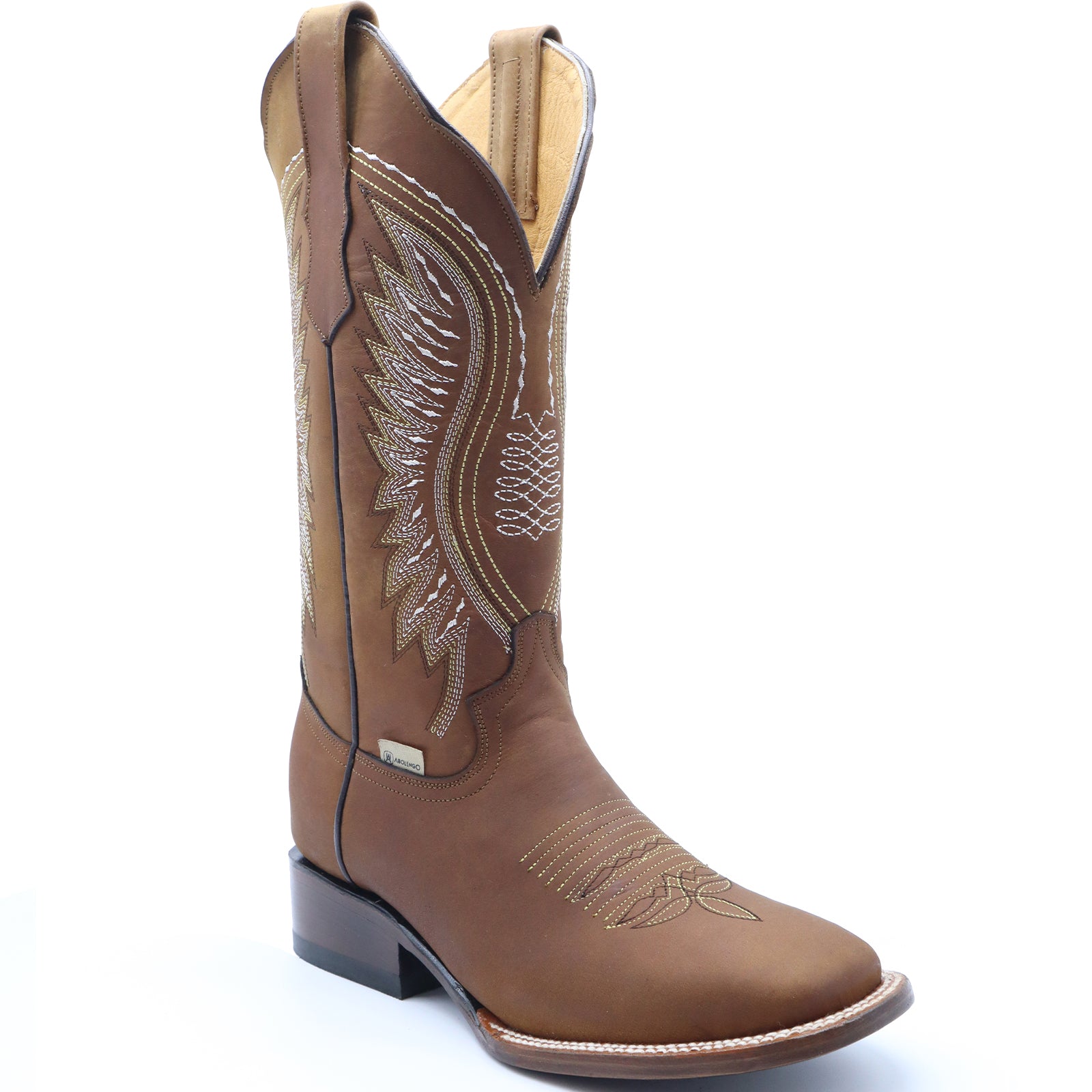 Brown Cowgirl Boots Square Toe by Abolengo