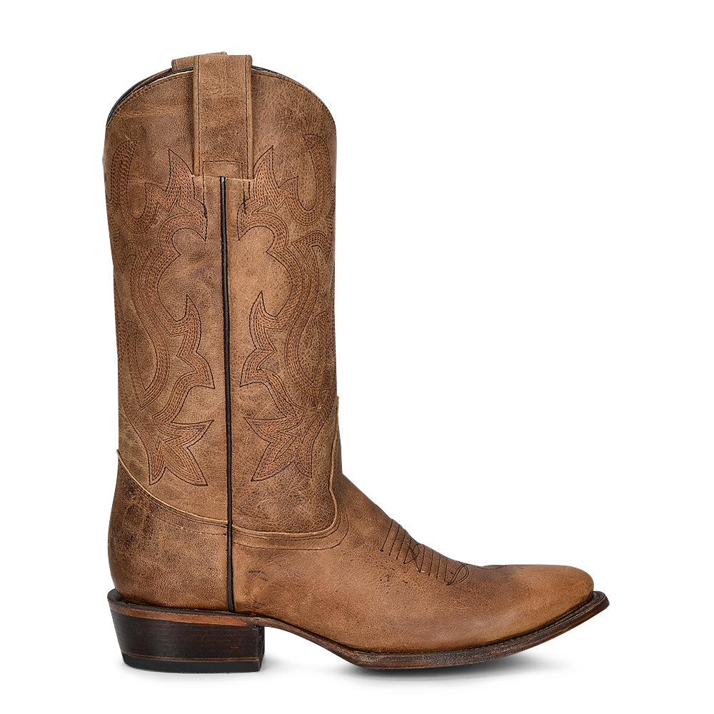 Nashville Brown Stitch Cowboy Boot Cutter Toe Western Men's