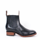 Black Charro Square Toe Boots