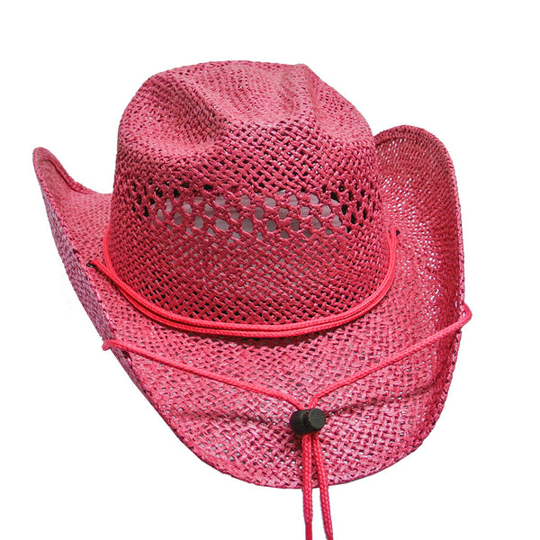 Fuchsia Cowgirl Straw Hat by Stone Hats