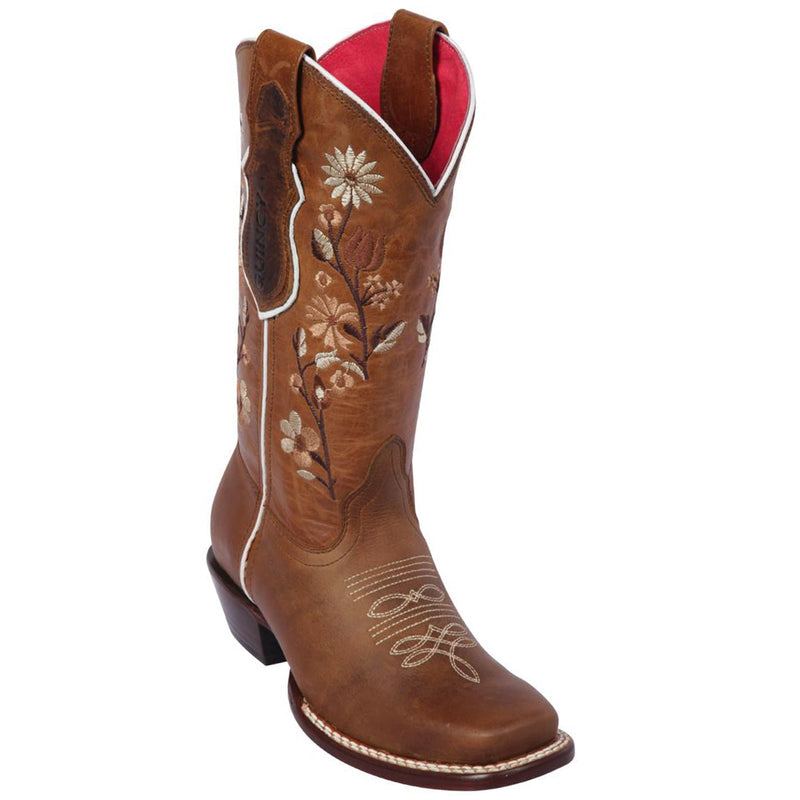 Quincy Floral Cowgirl Boots Square Toe
