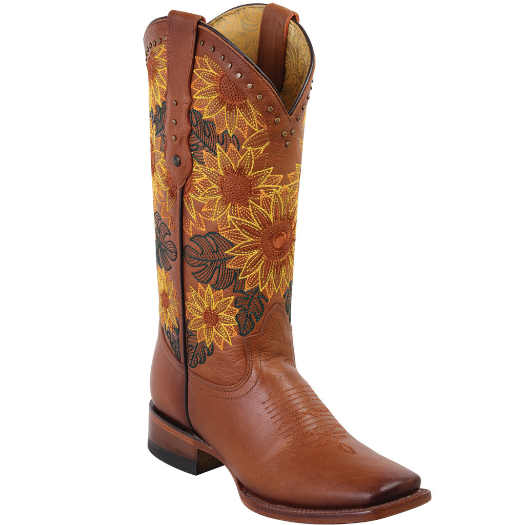 Image of Quincy Women's Honey Sunflower Cowgirl Boots.
