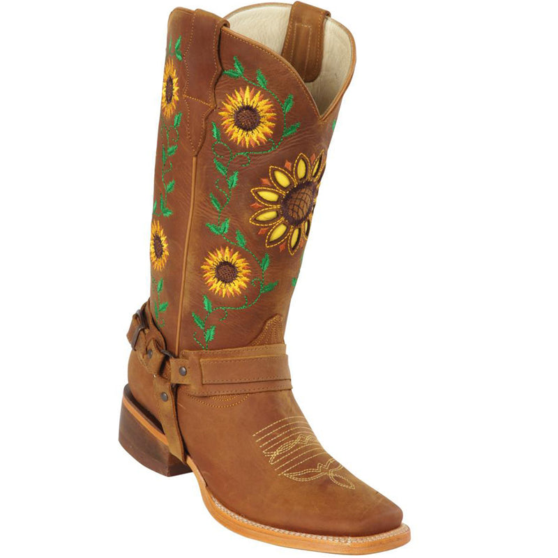 Brown Sunflower Cowgirl Boots