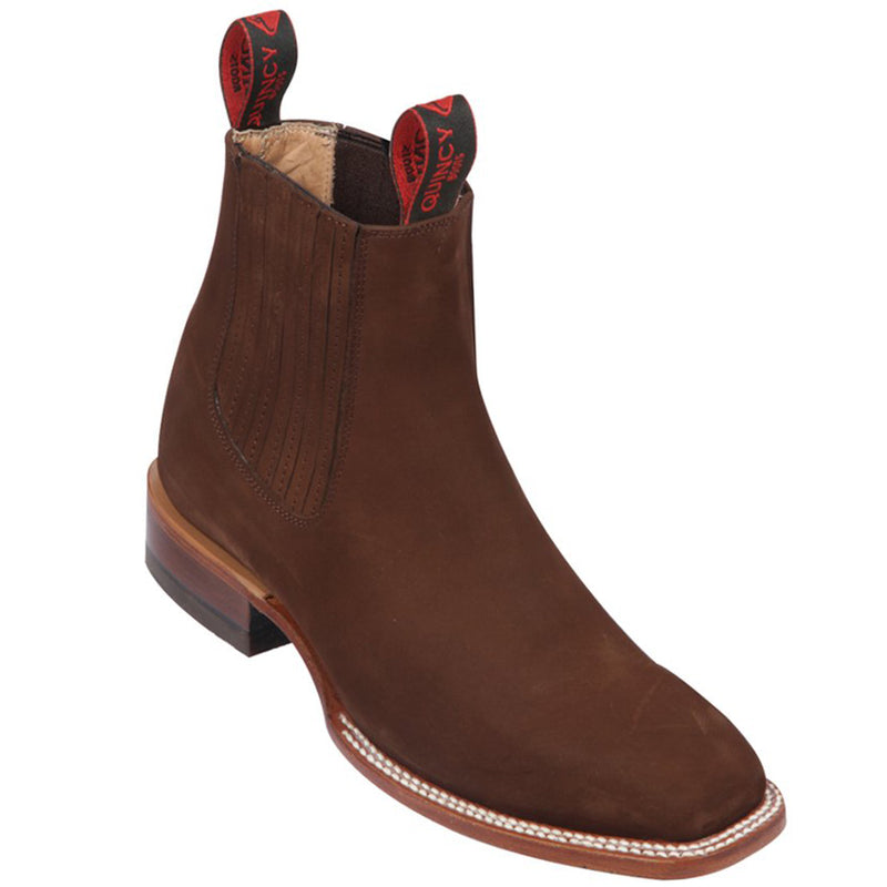 Quincy Mens Brown Square Toe Suede Ankle Boots