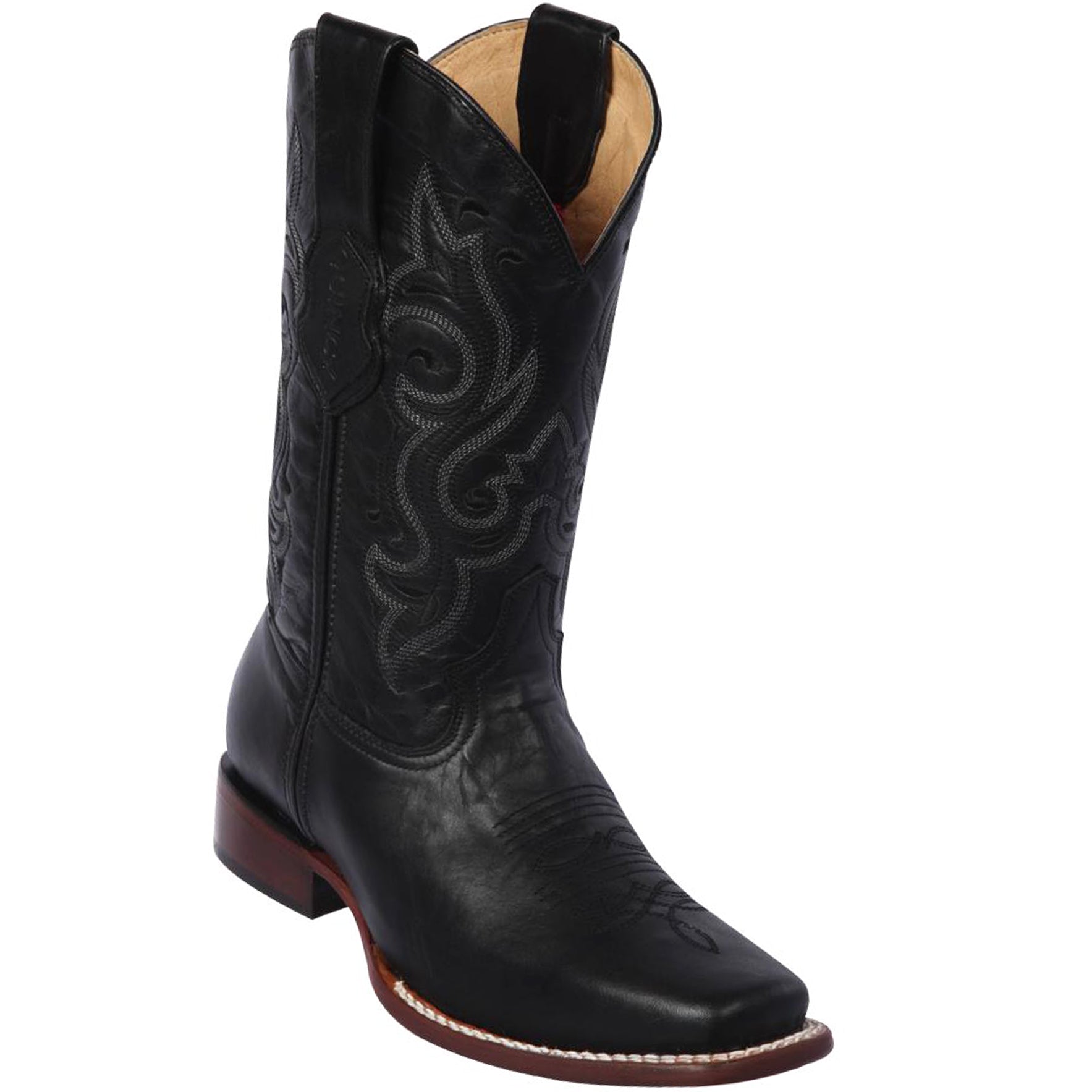 Image of Black Square Toe Cowboy Boots.