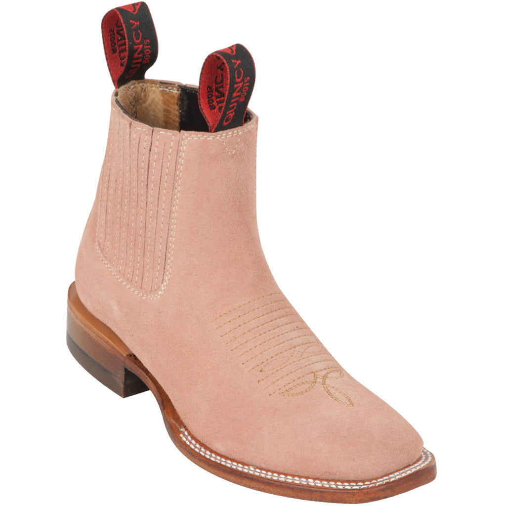 Pink Square Toe Boots