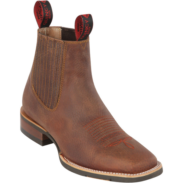 Quincy Mens Brown Square Toe Ankle Boot 