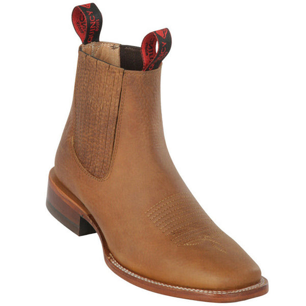 Image of Mens Tan Ankle Square Toe Boots