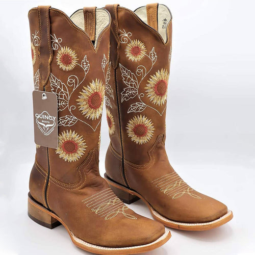 Quincy Sunflower Cowgirl Boots