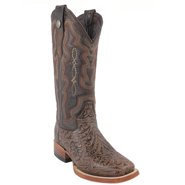 tooled leather boots women's