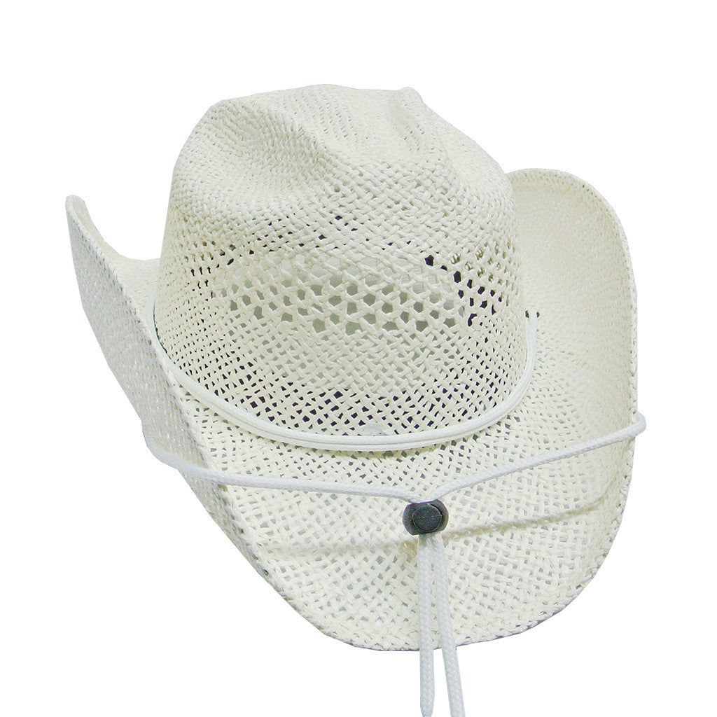 White Cowgirl Straw Hat by Stone Hats