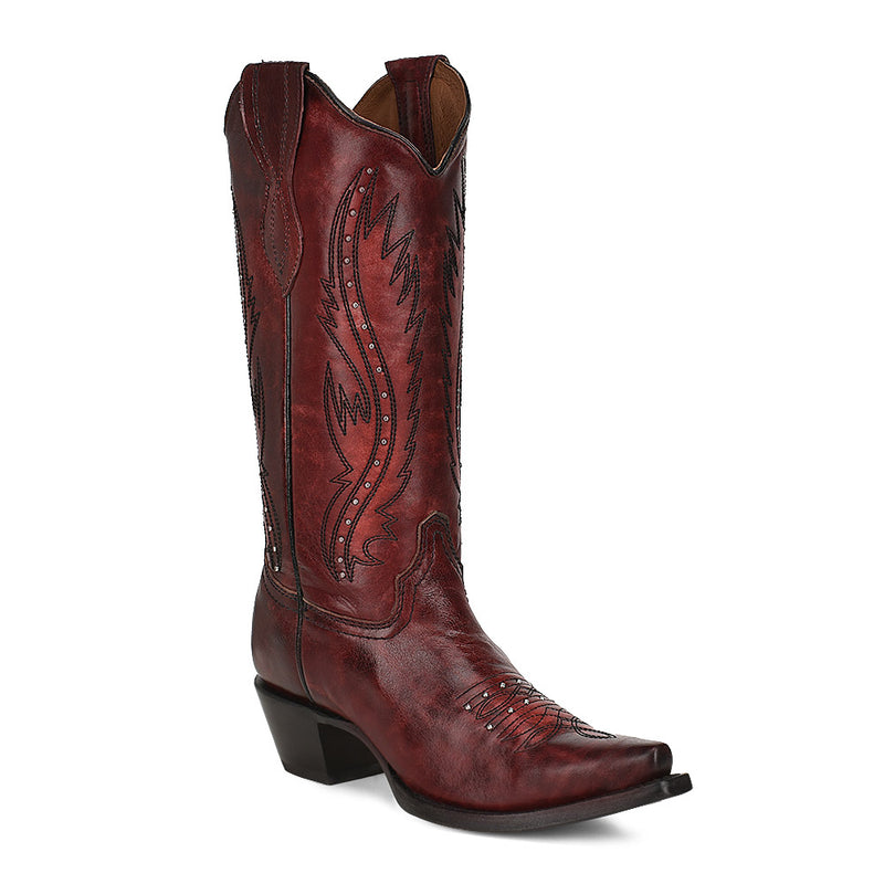 Circle G Wine Red Cowgirl Boots - Snip Toe